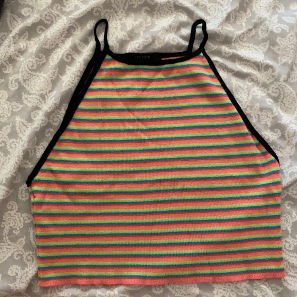 Multi Color Stripes Crop Top (M)